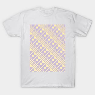 Checked, Checks - Pastel Yellow and Purple T-Shirt